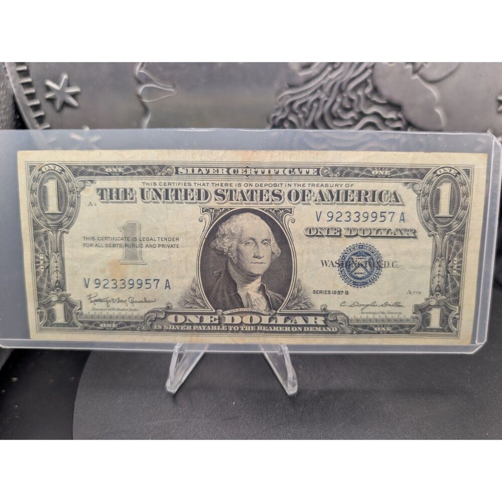 1957B $1 Silver Certificate • Blue Seal • V92339957A • Clean Circulated